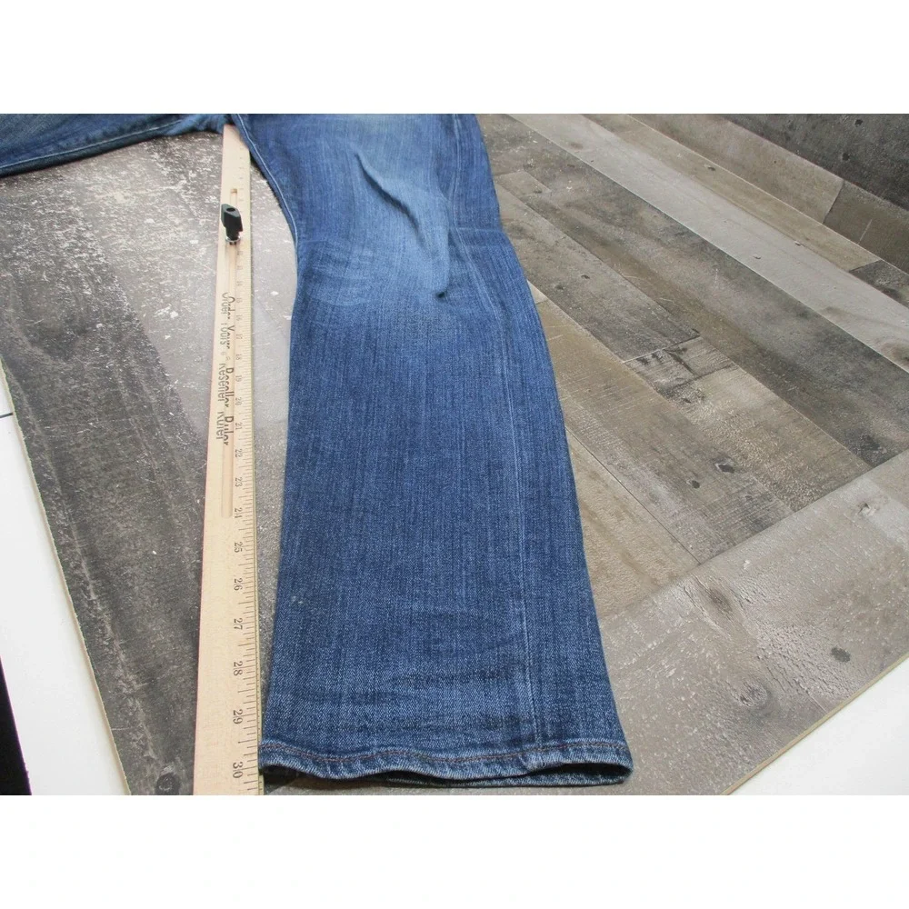 G-Star RAW 3301 Slim Jeans Mens 36x34 Blue Denim Button Fly Straight Fit Pants